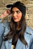 Nora Stretch Velour Headband Black